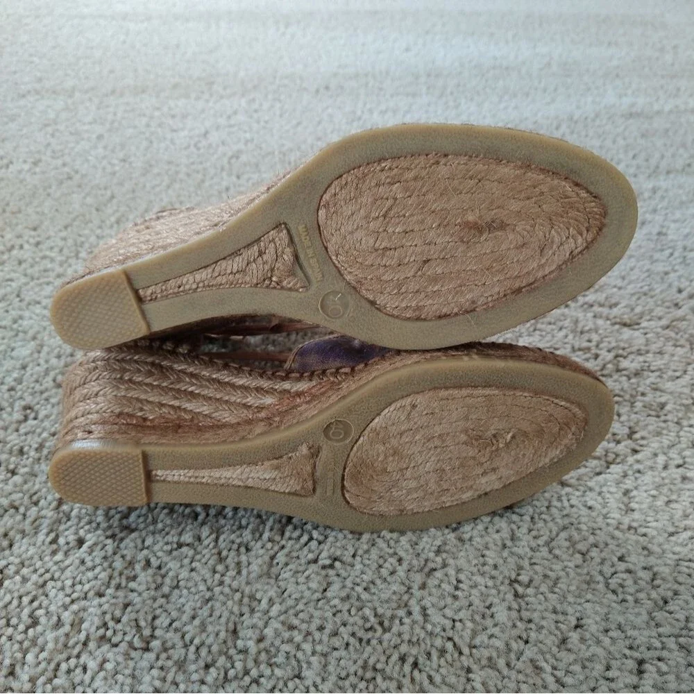Eric Michael Espadrille Wrap Sandal Boho Ribbon Sequin Size EU 40 9 1/2